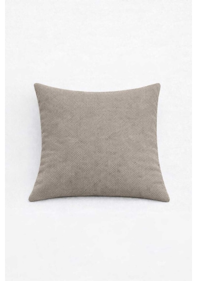 Kadife Dokulu Taş Renk Kırlent Yastık Kılıfı 2 Adet 45 X 45 Cm