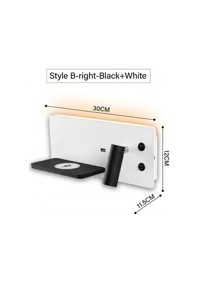Çok Fonksiyonlu Yatak Başı Led Aplik Ve Duvar Lambası: Kablosuz Şarjlı, Ayarlanabilir Okuma Lambası, Usb Ve Type-c , Modern Beyaz Çok Fonksiyonlu Yatak Başı Led Aplik Ve Duvar Lambası: Kablosuz Şarjlı, Ayarlanabilir Okuma Lambası, Usb Ve Type-c , Modern Beyaz