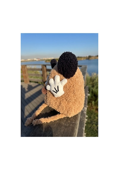 Mollycrush Bebek Camel Kışlık Peluş Şapka Kulaklı Bağcıklı Bere Modeli Kahverengi- Camel