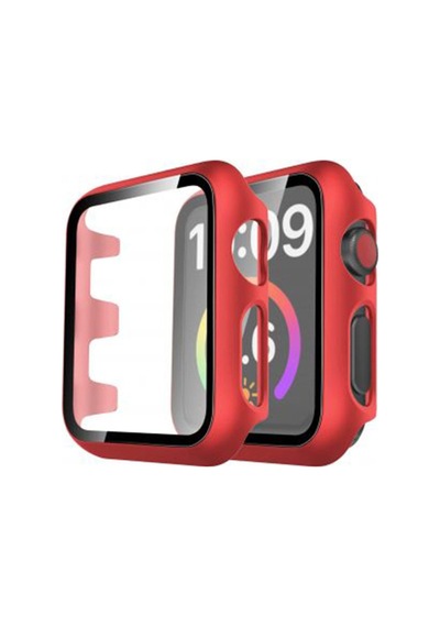 Watch 38mm Camlı Kasa Ekran Koruyucu - Kırmızı Diğer
