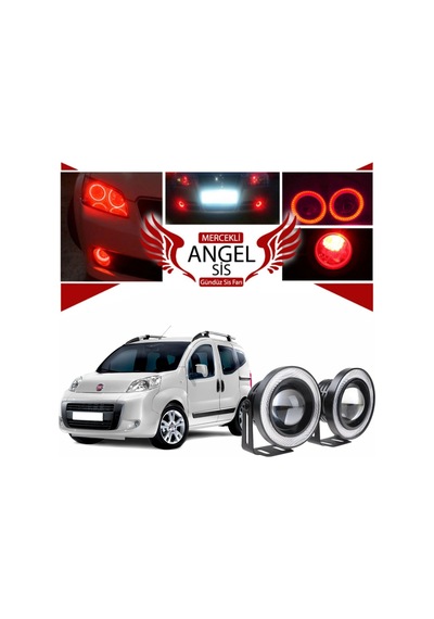 Fiat Fiorino Uyumlu, Universal Mercekli Led Angel Sis Farı, 76mm Kırmızı Renk Sts Oto Aksesuar