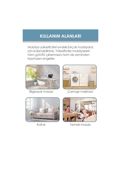 4lü Beyaz Eşya Masa Mobilya Koltuk Ayağı Gürültü Önleyici Yükseltici Gri Diğer