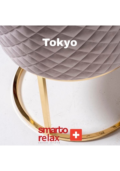 Smarto Relax Tokyo 2'li Yemek Masası Sandalye Seti - Metal Ayaklı, Pembe Kumaş Pembe