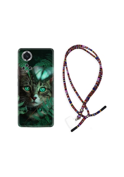 Huawei Nova 9 Kılıf Rasta Boyun Askılı Blue Butterflys 1350