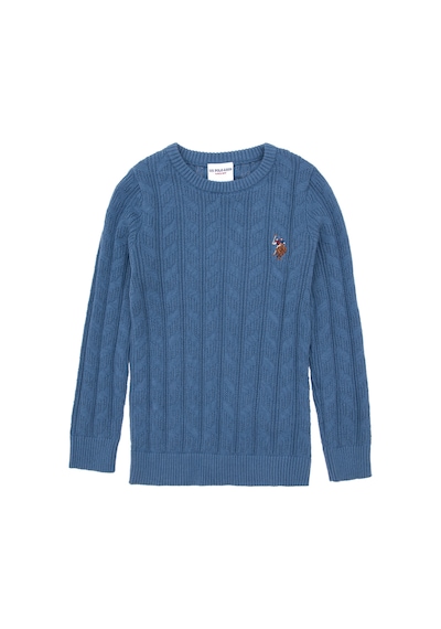U.S. Polo Assn. Erkek Çocuk Koyu Mavi Basic Bisiklet Yaka Kazak 50288889-VR032