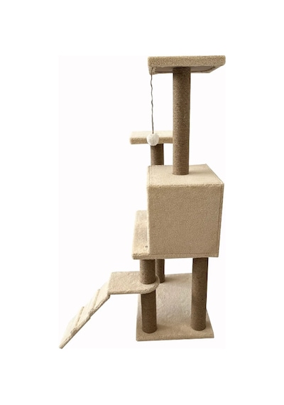 Nursoft B-08 Bej Kedi Tırmalama Evi ve Kedi Oyun Evi