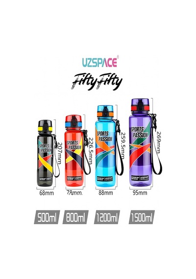 Sports Passion Mega Büyük Boy 1500 Ml Tritan Su Matarası Kaydırmaz Tutma Özelliği Diğer