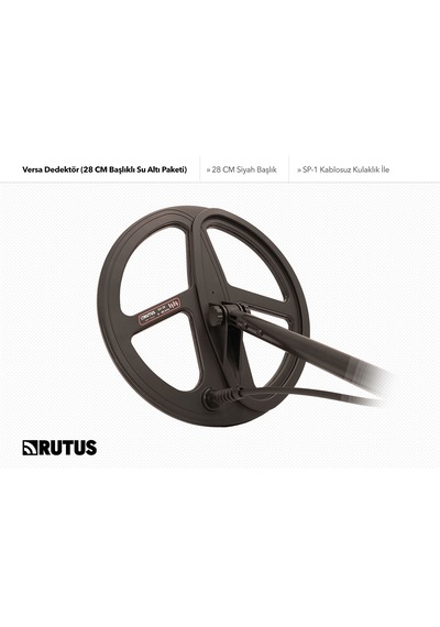 Rutus Versa Dedektör 28cm Başlıklı Su Altı Paketi Metal Dedektörü