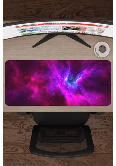Galaksi Kaymaz Dikişli Kauçuk Oyuncu Mousepad V5 - 70x30 Xl Gaming Mouse Pad Fare Altlığı
