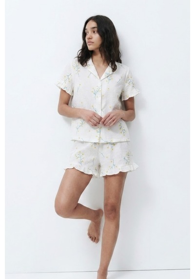 Kadın Desenli Trend Çok Renkli Pijama Takımı
