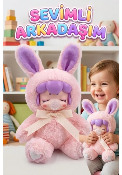 Nansi Figür Bebek - 17 Cm Peluş Kostümlü Emzikli Arkadaşım Kurdeleli Oyuncak Bebek