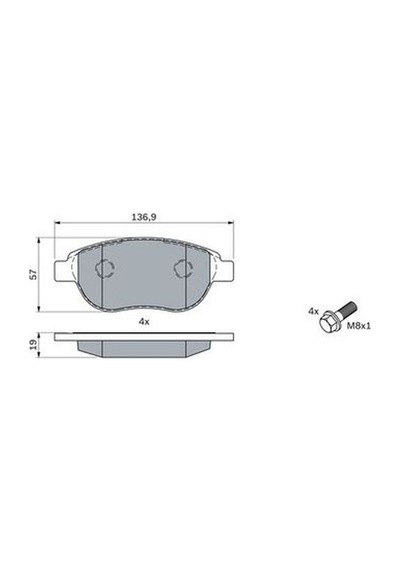 Fiat Doblo 1.3mj 2005-2010 Bosch Ön Balata Netpar23600