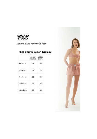 Sagaza Studio Ss6075 Lastikli Keten Büstiyer Kahve