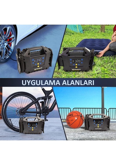 Michelin Mc34259 11.1volt/2.5ah. Li-ion 120psı Ayarlanabilir Dijital Basınç Göstergeli Şarjlı Lastik &amp Yatak Ş