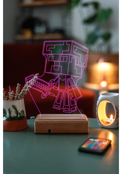 Oyunculara Hediye 3D Gaz Maskesi Led Gece Lambası