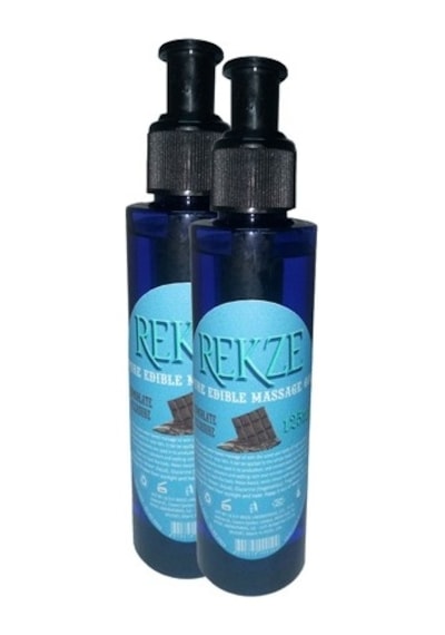 Rekze Erkeklere Özel Çikolata Aromalı Masaj Yağı Pure Edible Chocolate Flavor Massage Oil 125ml 2 Adet