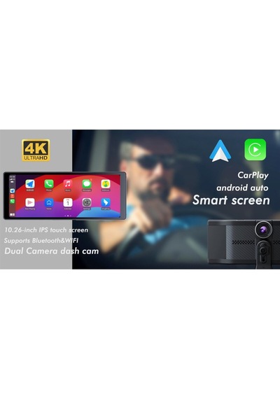 1080p Carplay & Android Auto, Uyumlu Ön & Arka Kameralı Torpido Üstü Araç Multimedya 10.26 İnç
