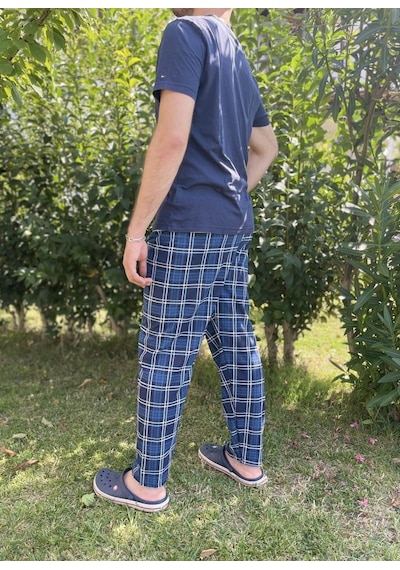 Erkek %100 Pamuk Cepsiz Beli Lastikli Pijama Altı Eşofman
