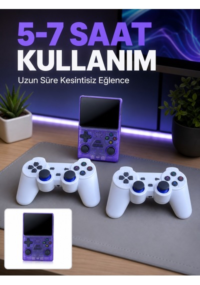 3.5 İnç Ips Ekranlı Çift Kablosuz Kollu Taşınabilir Retro Oyun Konsolu - Lisinya