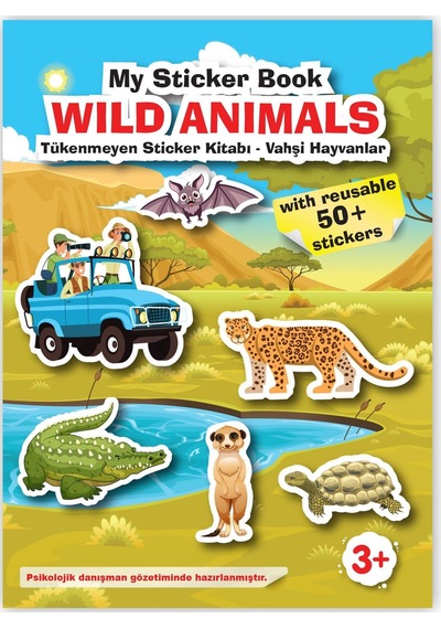 My Sticker Book '' Wıld Animals-ınsects'' , 2li Set Tükenmeyen Sticker Kitabı