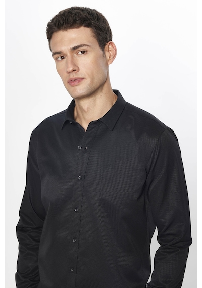 Tudors Erkek Modern Slim Fit Dar Kesim Uzun Kollu Pamuklu Kolay Ütü Armürlü Siyah Gömlek-31494-siyah Siyah Tudors Erkek Modern Slim Fit Dar Kesim Uzun Kollu Pamuklu Kolay Ütü Armürlü Siyah Gömlek-31494-siyah Siyah