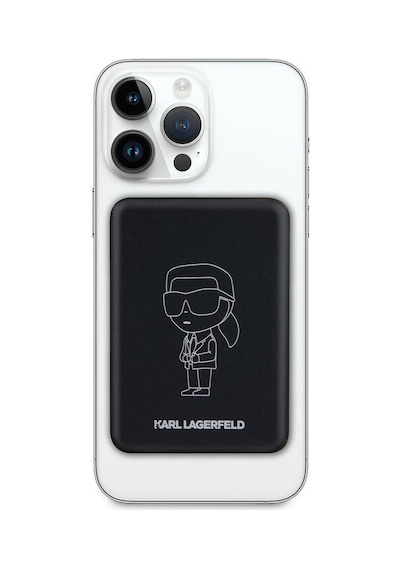 Karl Lagerfeld  Lisanslı Powerbank 3000 Mah Led Işıklı Göstergeli Magsafe Magnetik Siyah