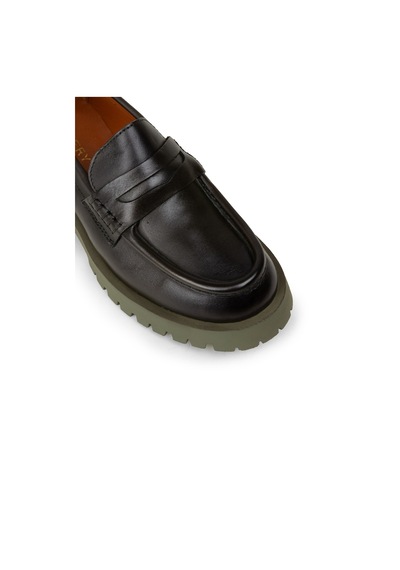 Deery Kadın Yeşil Hakiki Deri Loafer Ayakkabı - 02034zyslc01
