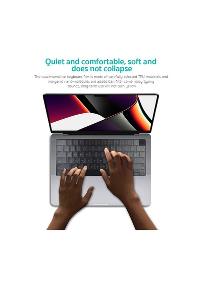 Neo Leke Tutmaz Yıkanabilir Apple MacBook Air / Pro Uyumlu İnce Tpu Klavye Koruyucu Şeffaf