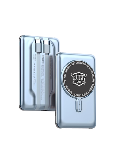 Buff Bp11 10000mah Magsafe Uyumlu Dahili Kablolu Powerbank Mavi