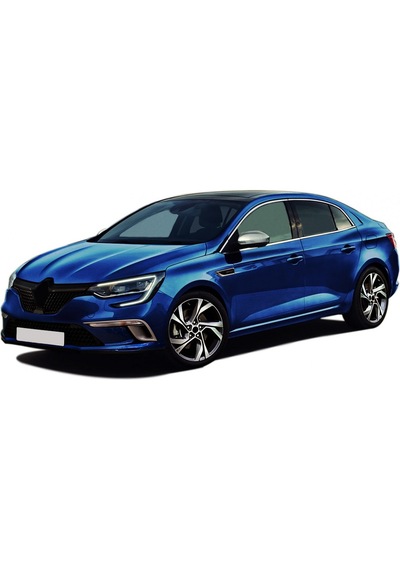 Renault Megane 4 Sedan Cam Çerçevesi 12 Parça Krom Çıta 2015 - 2025 Pas. Çelik Full Set