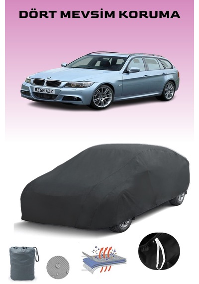 Siyah, Bmw 3 Serıes Tourıng E91 2008 - 2012, Araba Brandası, Oto Örtüsü, Araba Çadırı Siyah