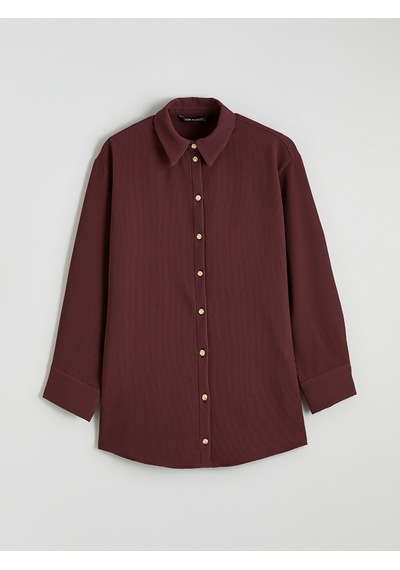 Lcw Modest Bordo Fitilli Kadın Gömlek Tunik