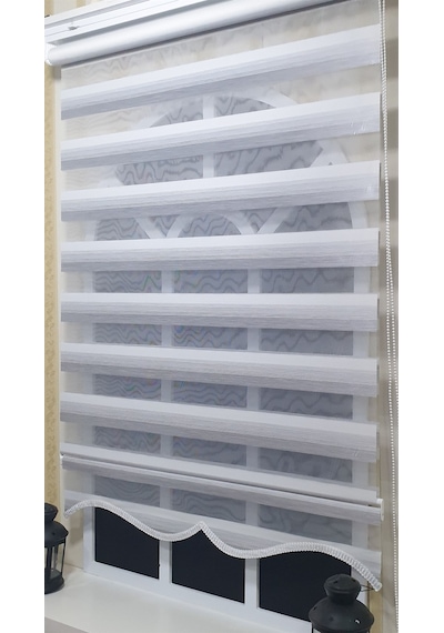 Zebra Stor Perde Gri Renk Geçişli Etek Dilimli St 013