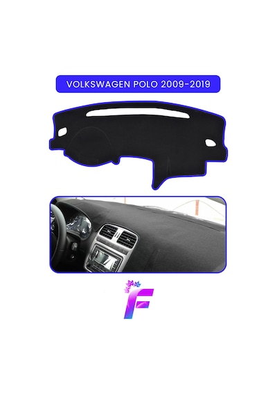 Volkswagen Polo 2009-2019 Araca Özel Torpido Örtüsü Ön Göğüs Kılıfı Tam Koruma Tam Uyum C47 Torpido Halısı