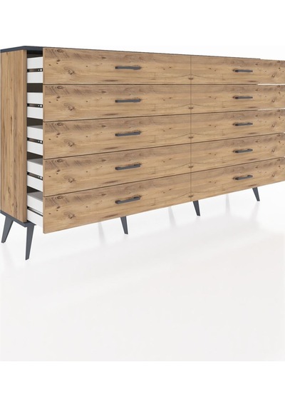 Arges Konsol 10 Çekmeceli 176x30x99 Çam-antrasit/çam Çam-antrasit/çam Arges Konsol 10 Çekmeceli 176x30x99 Çam-antrasit/çam Çam-antrasit/çam