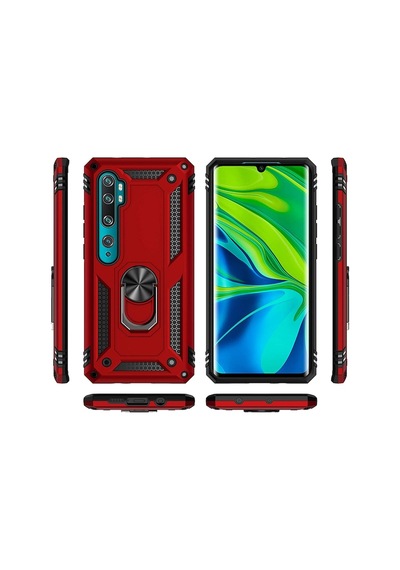 Xiaomi Mi Note 10 Kilif Selfie Yüzüklü Tutuculu Koruyucu 171165886 - Renk / Kirmizi