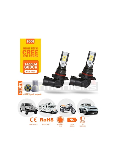 Cree Led Xenon Far Ampulü H1 H3 H4 H7 H11 9005 9006 4400Lm 311291930