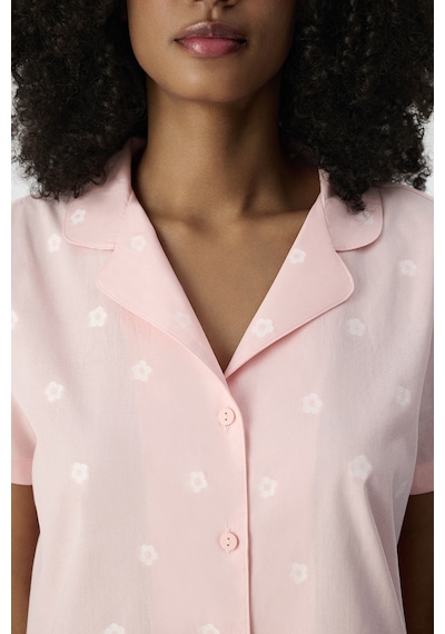 Penti Pembe Floral Morning Pamuklu Gömlek Şortlu Pijama Takımı