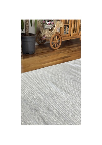 Canoo Halı Home Sık Dokuma İpek Dokuma Krem Gri Parlak Salon Koridor Oturma Odası Özel Kesme Halı Yolluk Stnipek-bambu Krem-gri