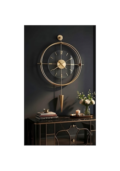 MetaQuartz Aksesuar (Büyük Boy-50*90 cm) Gold - Şeffaf Camlı Laclock Konik Serisi