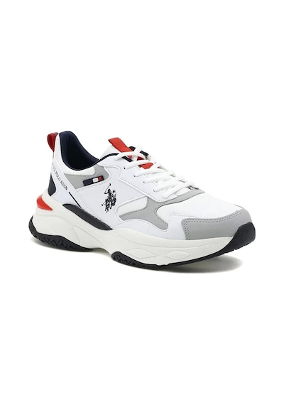 U.s.polo Assn. Solidar Erkek Ayakkabi - Beyaz Laci Kirmizi Beyaz - Lacivert - Kırmızı
