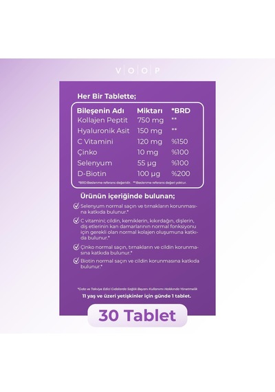 Tr Collagen Beauty Kolajen Peptit 30 Tablet
