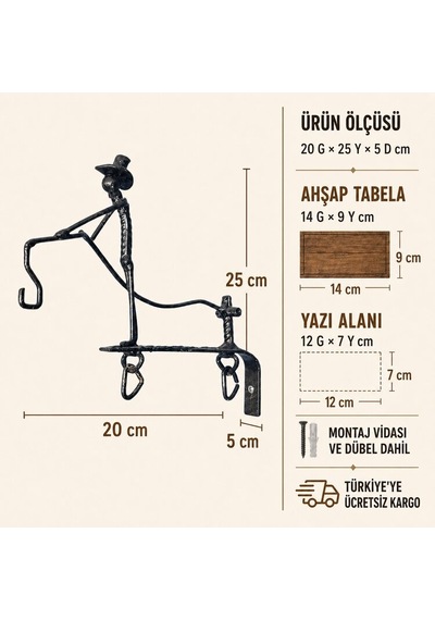Kişiselleştirilebilir Tabelalı Fener Askısı ve Çiçek Askılığı WH014