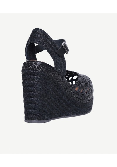 Yargıcı Deri Örgü Dolgu Tabanlı Espadril 26ykay4019x 001 Siyah