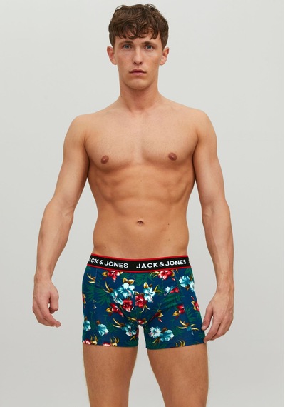 Jack & Jones Flower Trunks 3 Pack Noos Erkek Siyah Boxer 12171253-0 Siyah