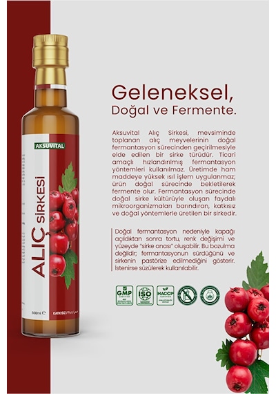 Alıç Sirkesi 500 Ml - Katkısız, Doğal Fermantasyon