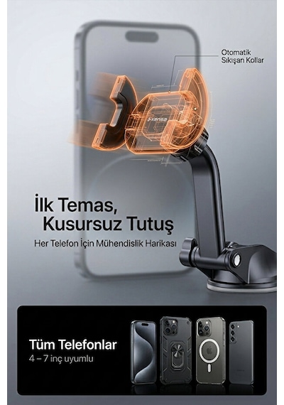 Çift Tutuşlu Magsafe Ayarlanabilir Araç İçi Telefon Tutucu 1
