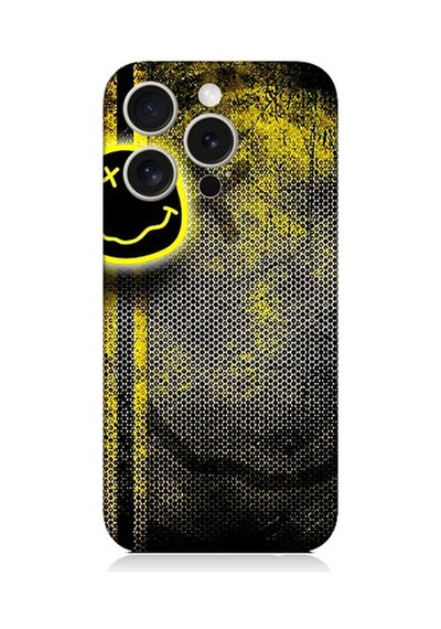 Apple Uyumlu iPhone 15 Pro Max Gülen Yüz Desenli Silikon Kılıf Silikon