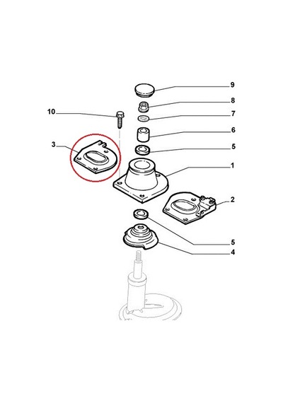 Fiat Palio Siena Sol Ön Amortisör Üst Takozu Alt Sacı 46479089