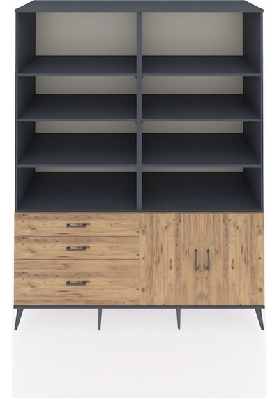 Kronos Gardrop 9 Raflı 3 Çekmeceli 2 Kapaklı 176x59x221 Antrasit-çam Çam Kronos Gardrop 9 Raflı 3 Çekmeceli 2 Kapaklı 176x59x221 Antrasit-çam Çam
